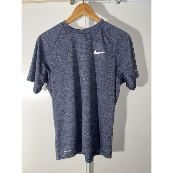 Nike Dri-FIT Swim Tee Men's Size Medium Blue Short Sleeve Shirt - Picture 1 of 12